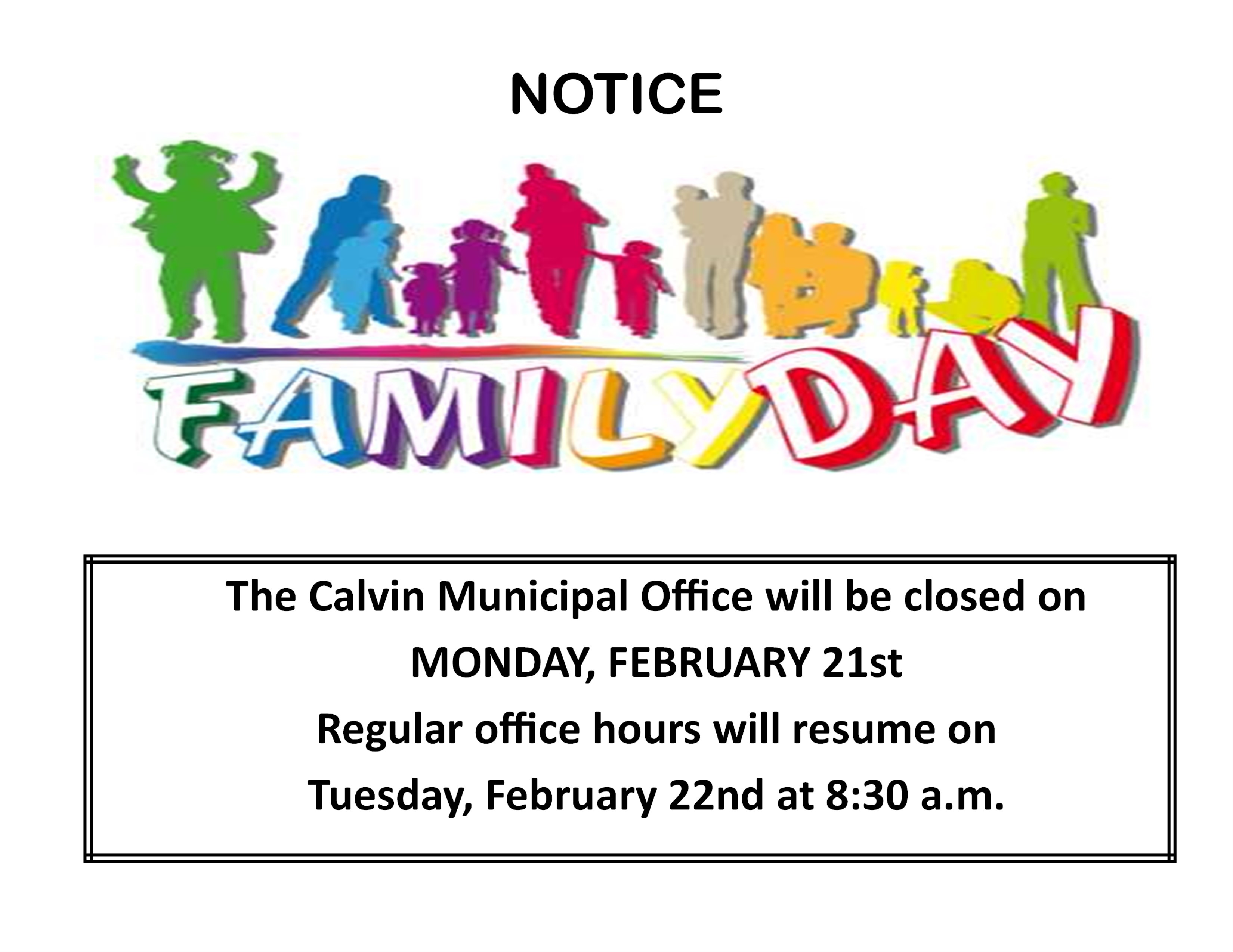 Municipal Office Closed for Family Day
